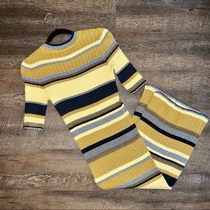 Ribbed full length fitted dress
